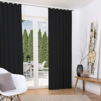 Beautissu Vorhang Amelie Luna, 2er Set Kräuselband Thermogardine 140x245cm