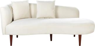 Chaiselongue Samtstoff creme linksseitig CHAUMONT