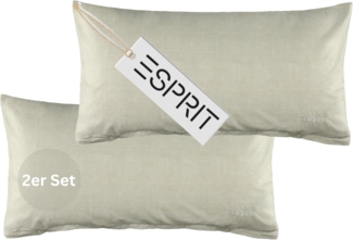 Esprit Bettwäsche HARP Renforcé Kissenbezüge und Bettwäsche, Baumwolle, 2 teilig, 40x80 cm 2er Pack in Grau