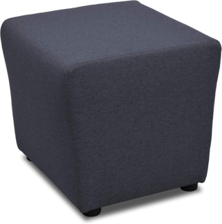 DOMO. collection Polsterhocker Bob, Sitzhocker, Sitzwürfel, Fußhocker, 46 x 46 x 43 cm (BxTxH), Webstoff in blau