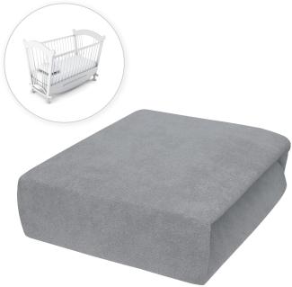 Baby Comfort Frottee Spannbettlaken für 90x40 cm Babybett Matratze (Grau)