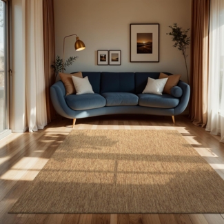 Paco Home Outdoor Teppich Wetterfest Wohnzimmer Balkon Küchenteppich Flachgewebe Sisaloptik Meliert Einfarbig, Grösse:240x340 cm, Farbe:Coffee