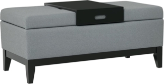 HOMCOM Sitzbank mit Stauraum Polsterbank Sitzhocker belastbar bis 120 kg mit Aufbewahrungsbox abnehmbar Polsterbank Schaumstoff laminierte Platte Birkenholz Dunkelgrau+Schwarz 107 x 50 x 44 cm