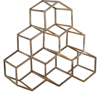riess-ambiente Weinregal HONEYCOMB 35cm gold, Einzelartikel 1-tlg, Esszimmer · Metall · 6 Flaschen · stehend · Modern Design