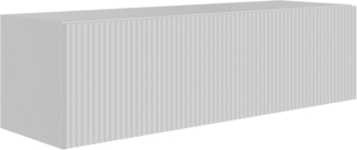 Selsey TV-Lowboard Hängend 100 cm Mattes Weiß 2 Geräumige Fächer Elegante Geprägte Front Laminierter Korpus MDF Front Robust ABS Kanten Für Fernsehzubehör