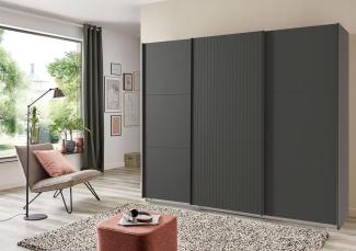 Schwebetürenschrank >Andorra< in Graphit - 300x216x65cm (BxHxT)