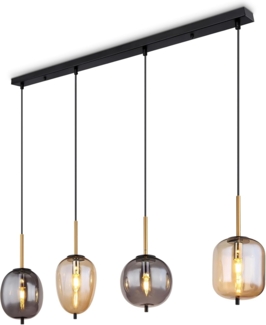 bmf-versand Hängeleuchte Hängelampe Esszimmer Rauchglas Hängeleuchte Esstisch Pendelleuchte, höhenverstellbar, ohne Leuchtmittel, Zweifarbig