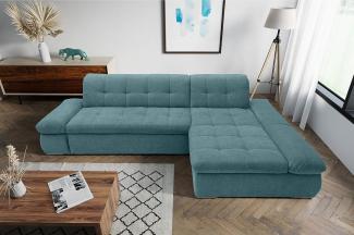 DOMO. collection Moric Couch, Ecksofa, Eckcouch, Sofa in L-Form, Petrol grün, 300 x 172 x 80 cm