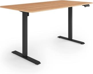 ESMART Germany ETX-121BM 160x80 cm Ahorn Dekor Ergonomischer Steh-Sitz-Schreibtisch Stufenlos elektrisch höhenverstellbar 73,5-123,5cm 3X Memory Aktivitätserinnerung Soft-Start/Stopp Schnelle Montage