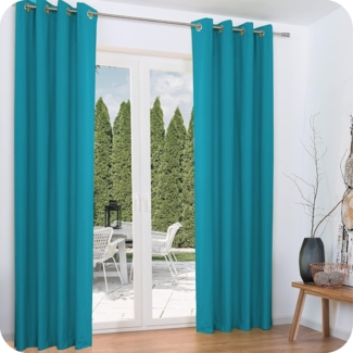 Beautissu Vorhang Amelie Luna, 2er Set Ösenschal thermo 140x245cm