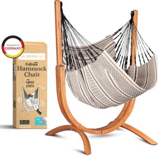 La Siesta Hängesessel Udine Organic Zebra - aus 100 % Bio-Baumwolle mit Eucalyptus-Gestell