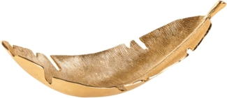 riess-ambiente Dekoschale GOLD LEAF 62cm gold (Einzelartikel, 1 St), Esszimmer · Metall · Blatt Design · Handarbeit · Obst · Wohnzimmer