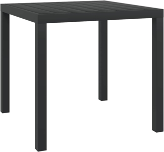 vidaXL Gartentisch Schwarz 80x80x74 cm Aluminium und WPC 42790