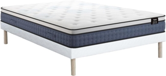 Vente-unique - Bett-Set 160x200 cm - Polsterbettgestell + Taschenfederkernmatratze 7 Zonen + Gel-/Viscoschaum - 23 cm - VARNO von YSMÉE