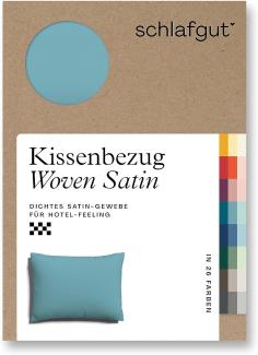 Schlafgut Woven Satin Bettwäsche|Kissenbezug einzeln 70x90 cm| petrol-mid