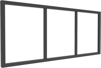 Vente-unique - Atelier-Oberlicht - thermolackiertes Aluminium - 93x40 cm - Schwarz - BAYVIEW