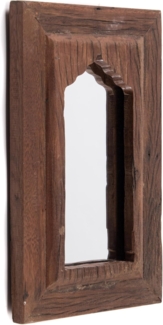 Wandspiegel Sara 40x25 cm, Mahagoni Massivholz dunkelbraun