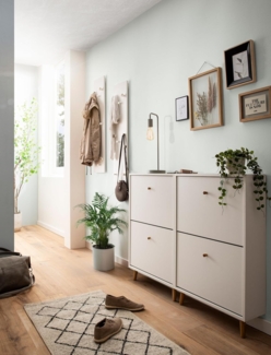 Schildmeyer Flurmöbel-Set Bjarne 702063, 2X Schuhschrank, 2X Hakenpaneel, mattweiß