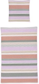 Irisette Seersucker Bettwäsche Easy Harrogate rot | 155x220 cm + 80x80 cm