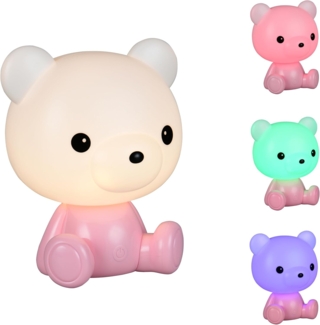 Ausgefallene USB Tischlampe CUTIE mit RGB Farbwechsel, Rosa, Höhe 25cm
