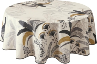 Le linge de Jules Tischdecke, schmutzabweisend, Palmen, rund, 160 cm