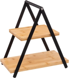 Etagere aus Bambus für Kuchen, Obst, 2 Etagen, H. 29,3 cm