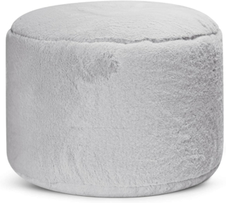 mokebo Pouf Der Flauschige (aus Kunstfell), kuscheliger Sitzhocker, Fußhocker oder Hocker in Felloptik in Blau