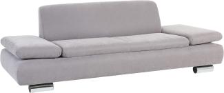 Terrence Sofa 2,5-Sitzer Veloursstoff Silber Metallfüße verchromt