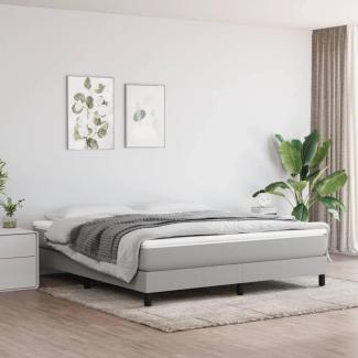 vidaXL Boxspringbett, Stoff, Hellgrau, 160x200 cm