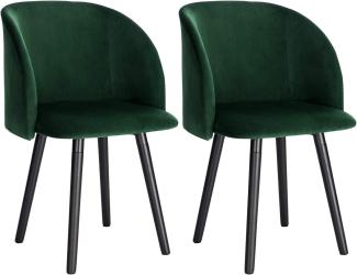 Esszimmerstühle aus Samt Modell Ann dunkelgrün