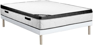 Vente-unique - Set aus Bettgestell + Schaumstoffmatratze - 160 x 200 cm - Stärke 30 cm - SOLAK von YSMÉE