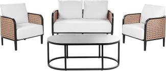2-Sitzer Sofa mit Sesseln MONTEFALCO Metall Weiß