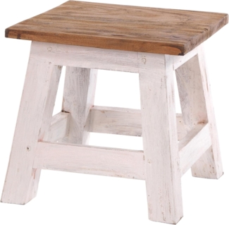 DESIGN DELIGHTS Hocker Fusshocker PALO, 27x26 cm (HxB), rustikaler Holzhocker Massivhocker