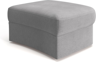 Cavadore Hocker Jawa / Bodennaher Polsterhocker in Nierenform / Ideal als Fußhocker oder Sitzgelegenheit / Passend zur Garnitur Jawa / 84 x 43 x 70 / Mikrofaser, Mittelgrau