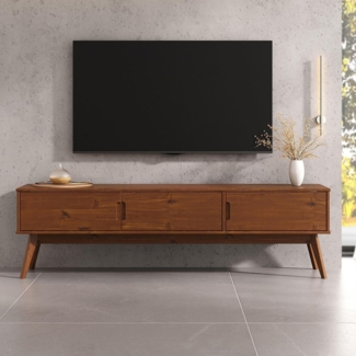IDIMEX Lowboard TIVOLI, TV Lowboard aus Massivholz mit 3 Türen Kastanie farben