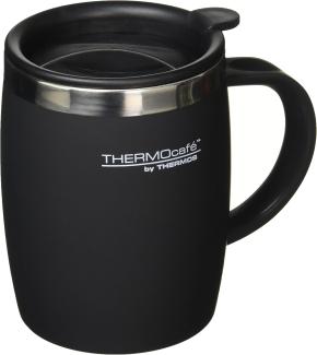 ThermoCafé Thermobecher aus Kunststoff und Edelstahl, 450 ml, Soft Touch Black, 14. 0x9. 0x12. 0 cm