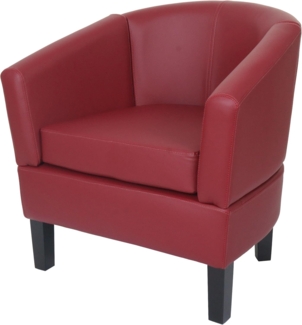 Lounge-Sessel HWC-O17, Sessel Clubsessel Cocktailsessel, FSC®-zertifiziert Kunstleder ~ bordeaux