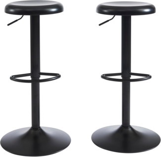 BAÏTA 2er Set Hocker Holy Metall schwarz matt