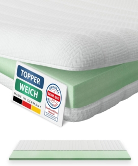 AM Qualitätsmatratzen Basic Topper 150x220 cm - Weiche & anpassungsfähige Matratzenauflage - Auch für Boxspringbetten geeignet - Made in Germany