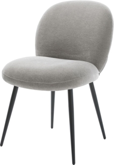 Esszimmerstuhl Nube-Flex Strukturstoff Soft Grau 4-Fuß konisch Schwarz Taschenfederkern