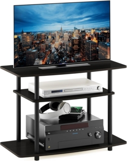 Furinno TV-Schrank mit 3 Ebenen, Espresso/Schwarz, 40. 13x40. 13x59. 18 cm