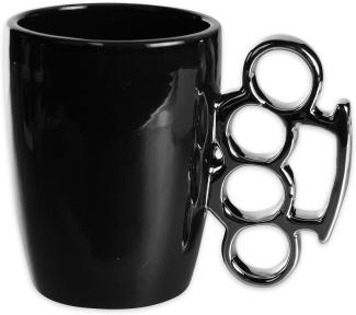 Close Up Schlagring Tasse - Kaffeebecher aus Keramik in schwarz