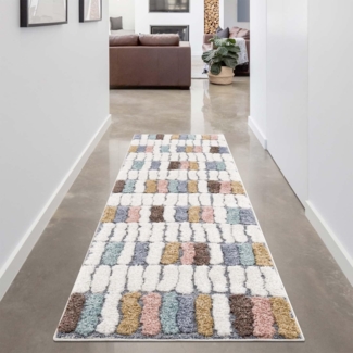 Carpet City Hochflor-Läufer FOCUS 3032, rechteckig, Höhe: 20 mm, besonders weich, Modern, Bunt, 3D-Effekt