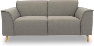 DOMO. collection Sofa Jules FK 2 Sitzer, 2er Couch in skandinavischer Optik, mit Federkernpolsterung, Garniur mit Holzfüßen, 178 x 90 x 81 cm (BxTxH), in silber