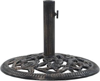 vidaXL Sonnenschirmständer Bronze 12 kg 48 cm Gusseisen 47861