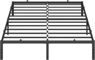 VASAGLE Doppelbettgestell, Bett, 160 x 200 cm, Metallbett, Bettrahmen, Unterbettaufbewahrung, modern, Gästebett, einfacher Aufbau, tintenschwarz RMBDE135B01
