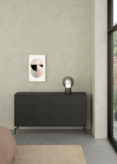 Dmora - Kommode Merlot, Wohnzimmerbuffet, Wohnzimmer-Sideboard, Moderne Küchen-Speisekammer, 139x40 h77 cm, Schwarz