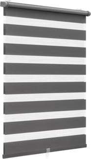 Sekey Doppelrollo Klemmfix ohne Bohren Doppelrollo Duo Rollo Schnurlos Rollo Faltrollo 105x130 cm, Dunkelgrau