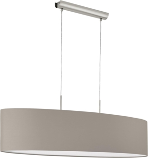 Eglo 31585 Pendellampe PASTERI oval in taupe, E27 max. 2X40W L:100cm Ø28cm H:110cm dimmbar