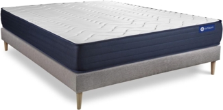 Actilatex life matratze 130x190 cm + Bettgestell mit lattenrost - Dicke : 22cm - Latex und Memory-schaum - H5